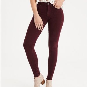 American eagle hi rise maroon jegging
